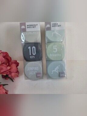 2 Foam Yoga Dice Sets. 6 Yoga Soft Foam Dice with Yoga Poses. Yoga Tools.